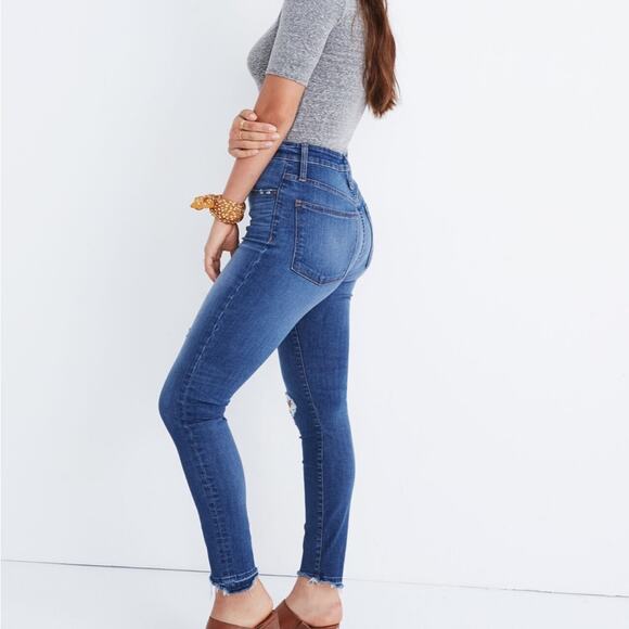 New nwt Madewell jeans curvy high rise skinny sz31 (12) drop step hem edition - Picture 3 of 11